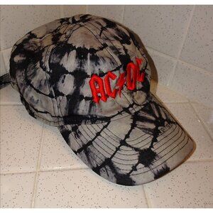 AC/DC Grey & Black Tie Dye Baseball Hat 3D Headwear